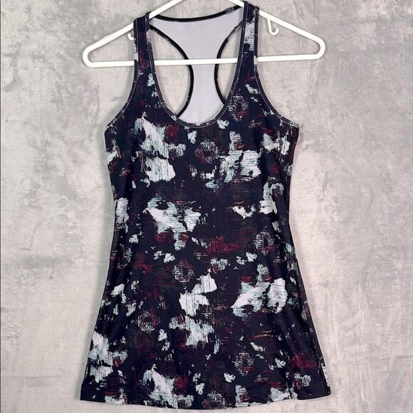 Lululemon Blue Purple Cool Racerback Tank Top Abstract Camo Light Blue Size XS - Picture 1 of 8